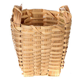 Wooden basket with handles of 5 cm for 12-14 cm Nativity Scene