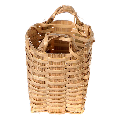 Wooden basket with handles of 5 cm for 12-14 cm Nativity Scene 3