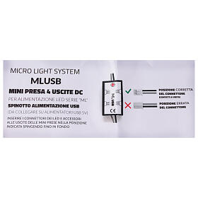 Mini-Vierfach-Steckdose mit USB-Ausgang – Micro Light System (MLS)
