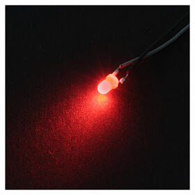 Red LED with flickering light for fire effect, 3 mm