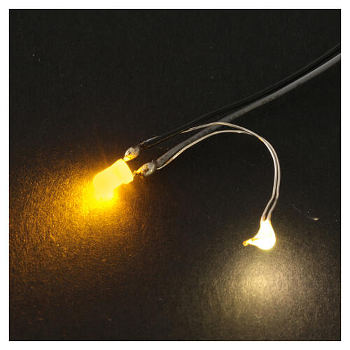 Yellow LED for fire effect, 3 mm, 2.1 mm pin 2