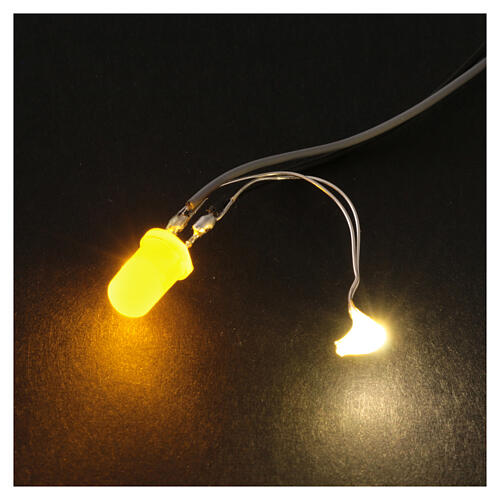 Yellow LED for fire effect, 5 mm, 2.1 mm pin 2