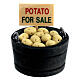 Verkaufskorb mit Kartoffeln, Krippenzubehör, für 10-12 cm Krippe s1