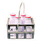 Set cesta cuatro botellas leche belén 12 cm h real 3,5 cm s1