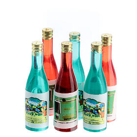 Bouteille de vin étiquetée différents modèles crèche 14-16 cm h réelle 3,5 cm