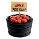 Verkaufskorb mit Äpfeln, Krippenzubehör, für 12 cm Krippe s1