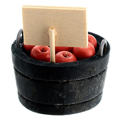 Basket of apples for sale for 12 cm Nativity Scene, h 4.5 cm 3