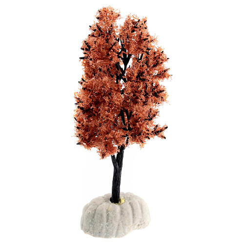 Baum mit roter herbstlicher Blattfärbung, Krippenzubehör, für 4-6 cm Krippe, 10 cm 1