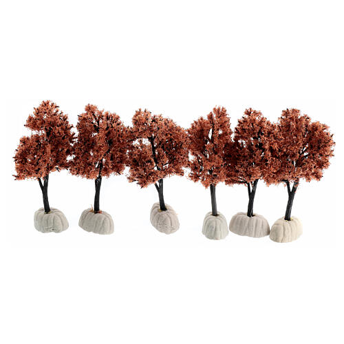 Autumn tree with red leaves for 4-6 cm Nativity Scene, h 10 cm 2