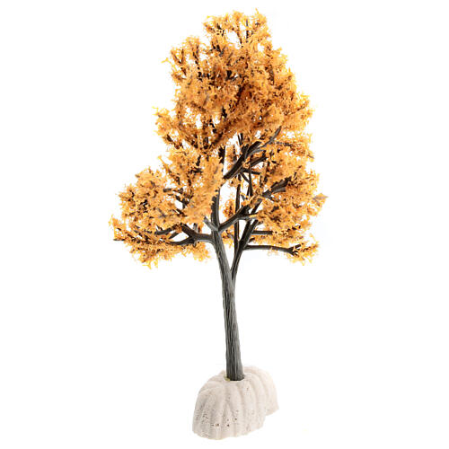 Baum mit orangefarbener herbstlicher Blattfärbung, Krippenzubehör, für 4-6 cm Krippe, 10 cm 1