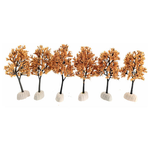 Baum mit orangefarbener herbstlicher Blattfärbung, Krippenzubehör, für 4-6 cm Krippe, 10 cm 2