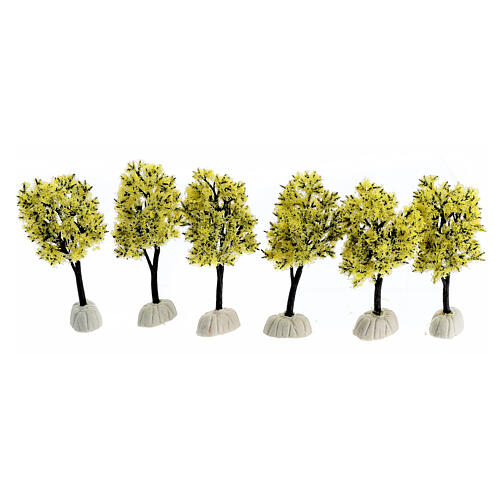 Drzewo zielone miniatura na podstawie, szopka 4-6 m, h rzeczywista 10 cm 2