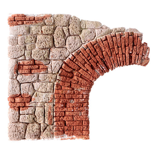 Wall with right half arch, 10x15 cm, for Nativity Scene 1