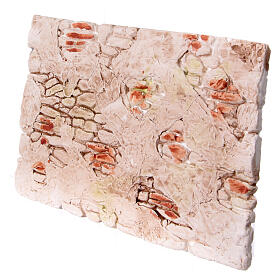 Parede de pedra com reboco colorido 20x30 cm presépio