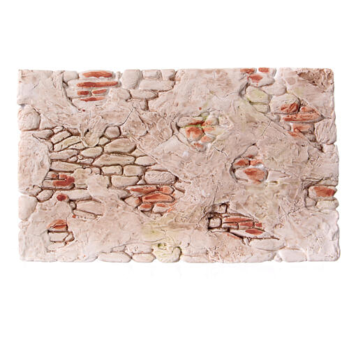 Parede de pedra com reboco colorido 20x30 cm presépio 1