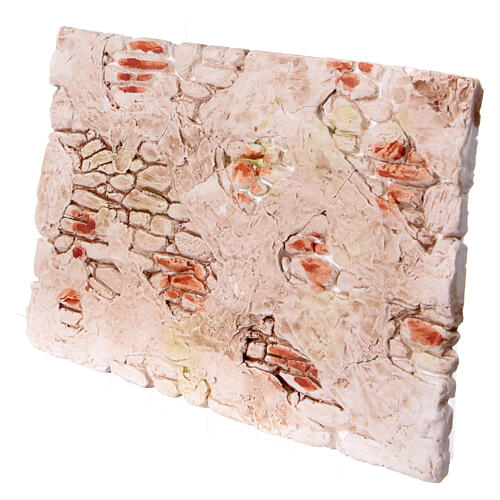 Parede de pedra com reboco colorido 20x30 cm presépio 2