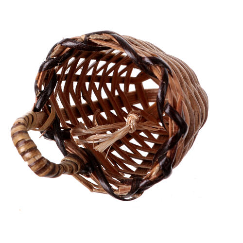Wicker basket with straps for 10 cm Nativity Scene, h 5 cm 2