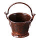 Rusty metal bucket for nativity scene 10-12 cm handle 3x2x2 cm s1