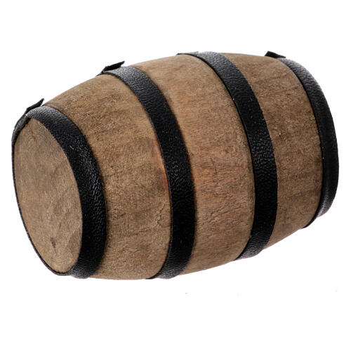 Holzfass mit schwarzen Beschlägen – Höhe 5 cm, Krippenzubehör für 10–12 cm Figuren-Serie 2