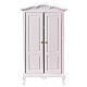 Garde-robe blanche crèche 14 cm bois portes ouvrantes 15x10x5 cm s1