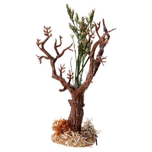 Miniature nativity scene tree 8-10 cm bare, real height 13 cm 2