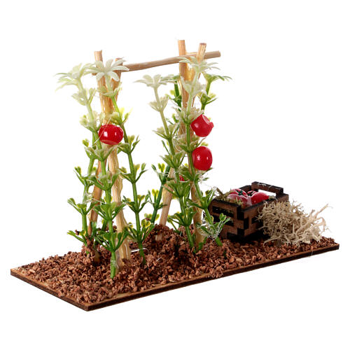 Setting with tomato plants and a box for 12 cm Nativity Scene, 10x12x5 cm 3