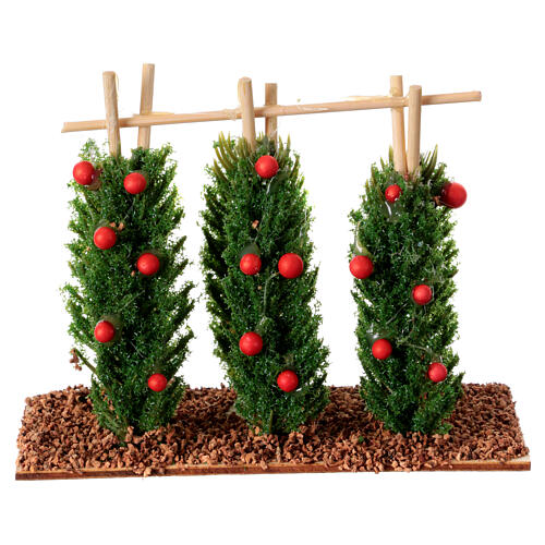 Vegetable garden with climbing tomatoes for 10-12 cm Nativity Scene 1