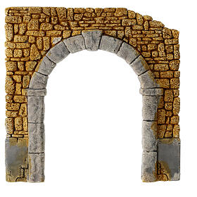 Painted plaster arch for 10-12 cm Nativity Scene, 20x20 cm