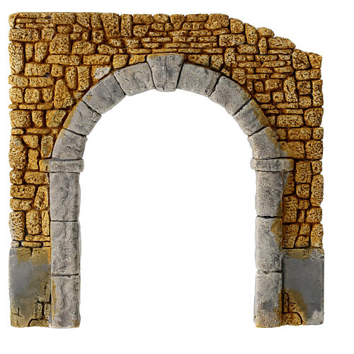 Painted plaster arch for 10-12 cm Nativity Scene, 20x20 cm 1