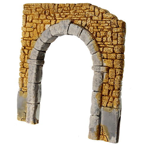 Painted plaster arch for 10-12 cm Nativity Scene, 20x20 cm 3