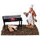 Grill with LED and figurine for 10-14 cm Nativity Scene, 10x15x10 cm s1