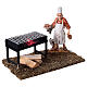 Grill with LED and figurine for 10-14 cm Nativity Scene, 10x15x10 cm s3