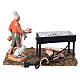 Grill with LED and figurine for 10-14 cm Nativity Scene, 10x15x10 cm s4