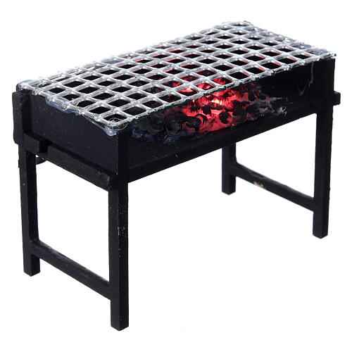 Barbecue avec lumièdre LED 3,5V 5x10x5 cm crèche 8-10 cm 3