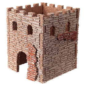 Burgturm aus Kork – 15 × 15 cm – Krippenzubehör