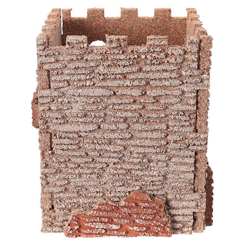 Burgturm aus Kork – 15 × 15 cm – Krippenzubehör 5