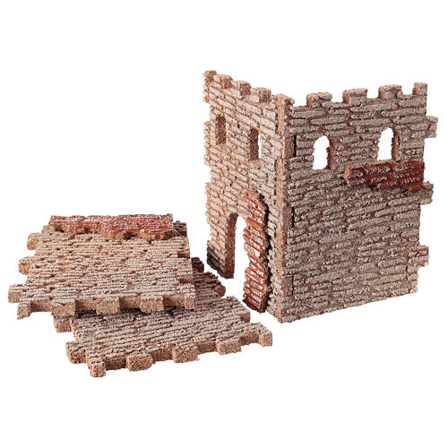 Cork stronghold for Nativity Scene, 15x15 cm 3