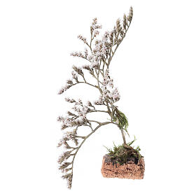 Blühender Baum mit weißen Blüten – Höhe 18 cm, Naturmaterial, Krippenzubehör für 14–16 cm Figuren-Serie