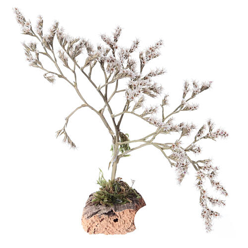 Blühender Baum mit weißen Blüten – Höhe 18 cm, Naturmaterial, Krippenzubehör für 14–16 cm Figuren-Serie 1