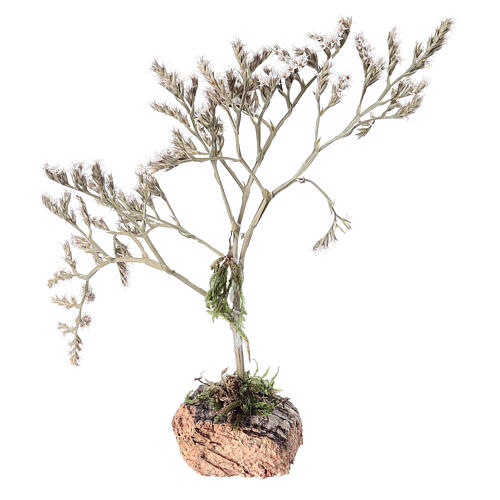 Blühender Baum mit weißen Blüten – Höhe 18 cm, Naturmaterial, Krippenzubehör für 14–16 cm Figuren-Serie 3