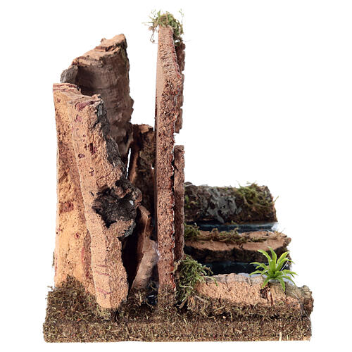 Double river with Roman aqueduct for Nativity Scene, 15x20x15 cm 4