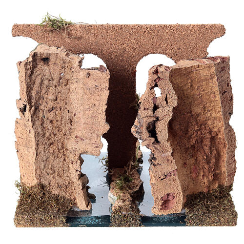Fiume doppio acquedotto romano per presepe 15x20x15 cm  5