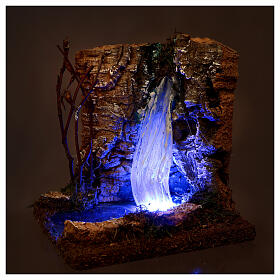Small waterfall with LED light for 14-16 cm Nativity Scene, 15x10x15 cm