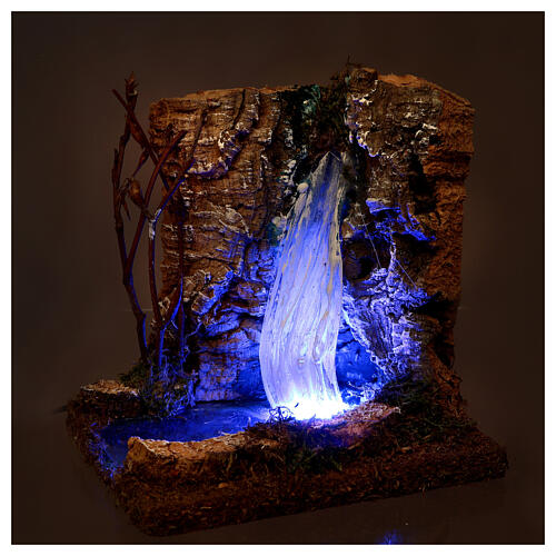 Small waterfall with LED light for 14-16 cm Nativity Scene, 15x10x15 cm 2