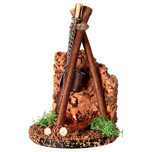 Fuoco 10x5 cm con luce a batteria presepe 10 - 12 cm 1