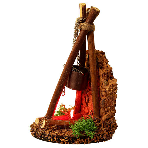 Fuoco 10x5 cm con luce a batteria presepe 10 - 12 cm 3