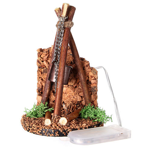 Fire 10x5 cm with battery-powered light 10 - 12 cm nativity scene 4