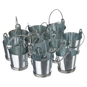 Metal bucket with handle for 10-12 cm Nativity Scene