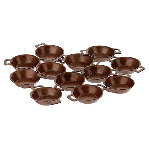 Sartén mangos para belén 10-12 cm color cobre 2 cm 2