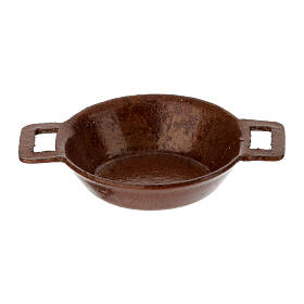 Cast iron pot figurine for nativity scene 10 - 12 cm copper color 2 cm